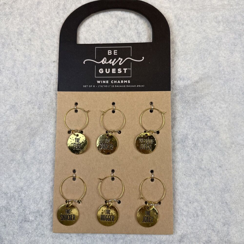 Be Our Guest "Personality" Wine Charm Set (6-Pack) NEW